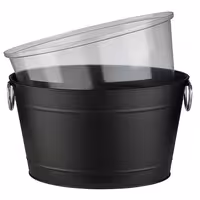 Posuda za hlađenje pića - TIN - Pocinčani čelik (galvanizirana) - 11 l - Crna - s plastičnim uloškom
