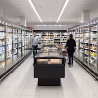 Szupermarket fagyasztó - 1533x995 mm - 260 liter - üveg tolótető - fekete