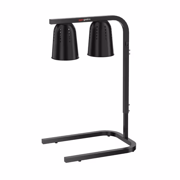 Toplinski most za grijanje hrane – infracrveni – s 2 grijaće svjetiljke – 453x360 mm – 500 W – podesiva visina – Crna
