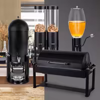 Commercial Cereal Dispenser - double - Ø120mm - Lever Dispense - Stainless Steel Stand - Black