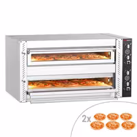 Electric Deck Pizza Oven - Twin Deck - Refractory Stone Deck - 6+6 x Ø 30cm (12") - Mechanical Controls - up to 450°C