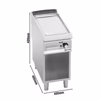 Elektriskā grilvirsma - 6,6 kW - Rievota - iekļauts statīvs