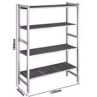 وحدة رفوف ألمنيوم - بداية - 1200x1800mm - عمق: 460 mm - 4 رفوف - الحمولة: 900 kg