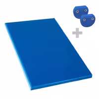 Neslīdošs griešanas dēlis - 300x500 mm - Biezums: 20 mm - HACCP atbilstošs - Polietilēns (PE) - Zils - Ar fiksatoriem