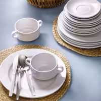 (6 adet) Tatlı / Salata Kasesi - Porselen - Budgetline - 260ml - köşeli - 120x120mm - Beyaz
