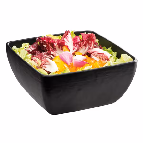 (6 adet) Kase - SLATE - Melamin - 3,8L - köşeli - 250x250mm - Derinlik:120mm - Siyah