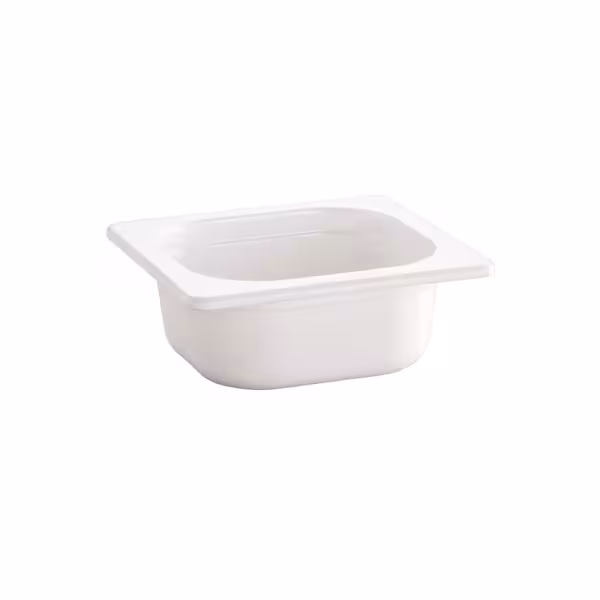 (6 pcs) Melamine Gastronorm Tray GN 1/6 - ECO - White - 0.8L - Depth: 65mm