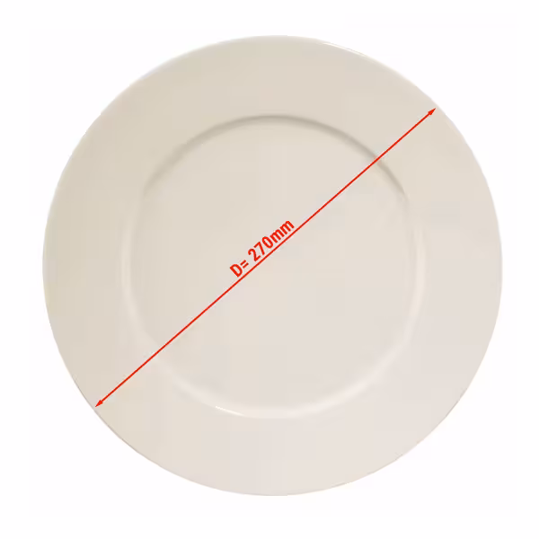 (24 adet) PERA Creme - Düz Tabak - Porselen, Ø270mm, Krem