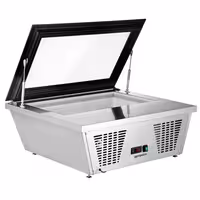 Countertop Ice Cream Display Freezer - 867mm - Static cooling - with LED lighting - for 4 x 5 litres Napoli pans - hinged glass lid