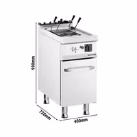 Cozedor de massas a gás - 18L - 10,5kW - com torneira de drenagem - com armário inferior com 1 porta