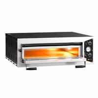 Electric Deck Pizza Oven - Single Deck - Refractory Stone Deck - 4 x Ø 30cm (12") - 3 Phase - Mechanical Controls - up to 450°C