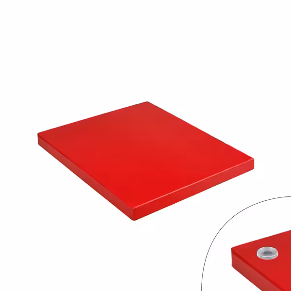 Kaymaz Ayaklı Kesme Tahtası - 250x400mm - Kalınlık: 20mm - HACCP uyumlu - Kırmızı