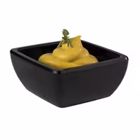 (6 adet) Ramekin (Sos Kasesi) - FRIENDLY - PET (Geri Dönüştürülmüş) - 50ml - köşeli - 65x65mm - Siyah