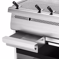 Grill à eau à gaz professionnel - 22kW - sur pied - 2 grilles de cuisson - grilles de cuisson en fonte
