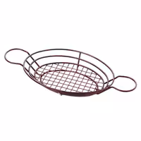 (5 pcs) Table & Buffet Basket - SNACKHOLDER - Stainless Steel - Oval - 280x200mm - with Dip Cups