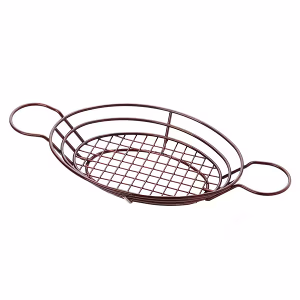 (5 pcs) Table & Buffet Basket - SNACKHOLDER - Stainless Steel - Oval - 280x200mm - with Dip Cups