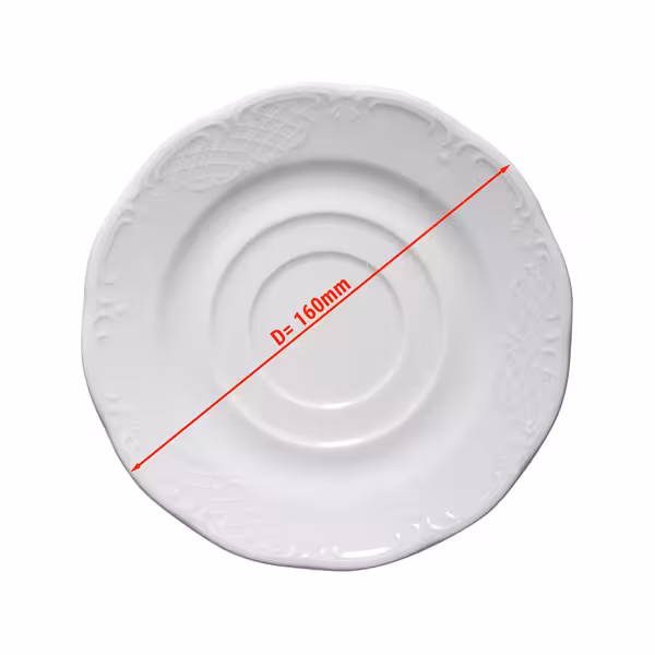 (6 adet) CLASSICO - Fincan Tabağı - 160x160mm - Beyaz