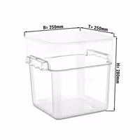 Posuda za hranu - polipropilen - prozirna - visina: 230 mm - 7,6 l