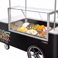 Ice Cream Cart - 2146mm - with sink - for 9 x 5 litres Napoli pans - rear sliding doors