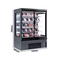 Commercial multideck display fridge - 1330mm - 711L - with 2 hinged glass doors & 4 shelves - Anthracite