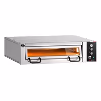 Electric Deck Pizza Oven Power - Single Deck - Refractory Stone Deck - 9 x Ø 34cm (13.4") - 230V 3 Phase - Mechanical Controls - up to 450°C