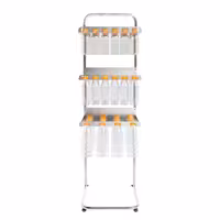 Stainless Steel Bottle & Glass Rack for Orange Juicers - Freestanding