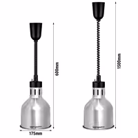 Infracrvena grijaća svjetiljka - 275 W - sjenilo Ø 175 mm - podesiva po visini - srebrna