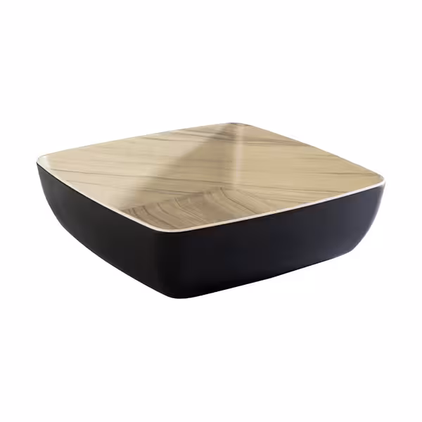 (6 adet) Kase - FRIDA - Melamin - 2,65L - köşeli - 250x250mm - Derinlik:75mm - Siyah/Bej