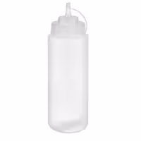 (6 Stück) Quetschflasche - PET - 1020ml - Ø 80mm - mit Schraubdeckel & Verschlusskappe