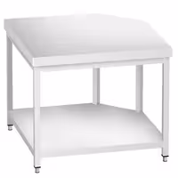 طاولة عمل ستانلس ستيل زاوية PREMIUM - 1000x600mm - مع رف سفلي