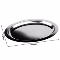 (6 pcs) Serving Tray - FINESSE - Stainless Steel - 600x410mm - Height: 28mm
