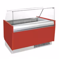 Ice Cream Display Freezer | LIAM - 1560mm - with LED lighting - for 13 x 5 litres Napoli pans - Static cooling - Red