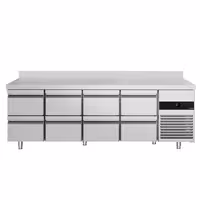 Rashladni pult PREMIUM - 2330x700 mm - 632 l - Ventilirano hlađenje - s 8 ladica - Podignuti rub