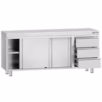 خزانة قاعدية ستانلس ستيل KOPENHAGEN ECO - 2000x600mm - وحدة أدراج 3 يمين