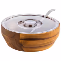 (6 adet) Kase - ACACIA - Akasyalı Ahşap - 2,5L - yuvarlak - Ø250mm - Derinlik:85mm - Kahverengi