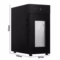 Réfrigérateur à lait pour machine à café - 220mm - 8.5 L - 1 porte vitrée - éclairage LED - affichage digital de la température - avec orifice d’alimentation en lait - Noir - 0 à +4 °C