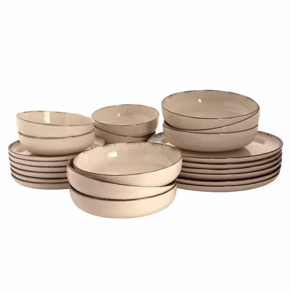 (24 adet) ANTIGO - Sofra Takımı - Porselen, Ø190mm / Ø280mm / Ø190mm / Ø150mm, Beyaz