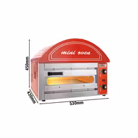 Electric Deck Pizza Oven - Single Deck - 1 - Ø 34cm (13.4") - 230V Single Phase - Mechanical Controls - Red - up to 280°C