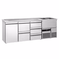 Direct Draw Beer Dispenser / Kegerator PREMIUM - 2500x700mm - 1 Solid Door & 5 Drawers