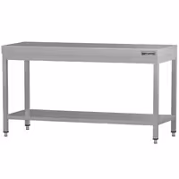 Mesa de trabalho em aço inoxidável ECO - 1800x600mm - com prateleira inferior & com travessas de reforço
