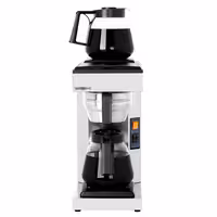 Profesionální překapávač na kávu - 1,8 l - s 2 ohřevné plotýnky - vč. 2 skleněné džbány & držák filtru & 25 filtrů 110 mm & vodní přívodní hadice
