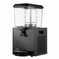 Commercial Juice Dispenser - 1x polycarbonate tank with tap & paddle agitation - 18 Litres - 290W - Black - incl. drip tray