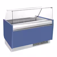 Ice Cream Display Freezer | LIAM - 1560mm - Static cooling - with LED lighting - for 13x 5 litres Napoli pans - Blue
