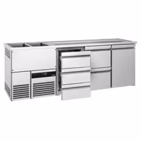 Direct Draw Beer Dispenser / Kegerator PREMIUM - 2500x700mm - 1 Solid Door & 5 Drawers