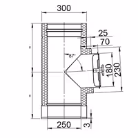 Ravna cijev za čišćenje - od nehrđajućeg čelika - Duljina: 404 mm - Ø 250 mm