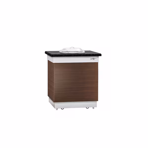 Dozator tanjura DUBLIN - grijani - 1 kW - 800 x 700 x 900 mm - s kotačima - 50 tanjura - crna granitna radna ploča