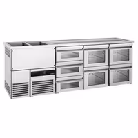 Pivski šank PREMIUM - 2500x700 mm - 7 Staklene ladice