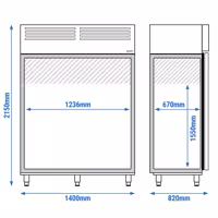 Szafa chłodnicza PREMIUM – GN 2/1 – 1400 L – z 2 drzwiami