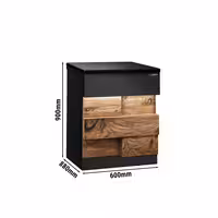 Checkout Counter TORONTO - 600mm - Wood-effect front panel - Matt black finish - Stainless steel body