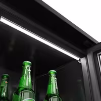 Commercial Back Bar Cooler - 1350mm - 320L - with 3 glass hinged doors - Black